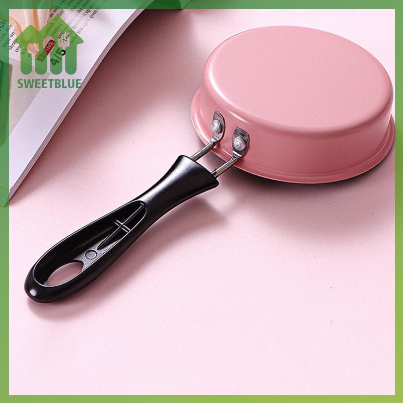 SWEET Chảo Chiên Mini Thép Không Gỉ Ngăn Dính Nồi Cảm Ứng Tròn Bữa Sáng Chiên Nhỏ Chảo Trứng Có Tay Cầm Dài Tiện Ích Nhà Bếp n
