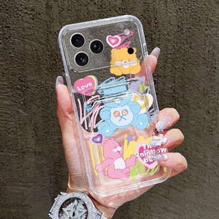 Ốp Silicon Khe Cắm Thẻ Trong Suốt Cho iPhone 17 16 15 14 13 12 11 Pro Max Ốp Lưng Điện Thoại CUTE C-CARES B-BEARS In Bảo Vệ Cho iPhone AIR 16E 16 15 14 Plus