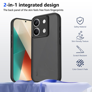 Dành Cho Xiaomi POCO M6 Pro 4G Ốp điện thoại Cứng Mờ Da-Cảm Giác Mềm Khung TPU Chống Sốc Mỏng Vỏ