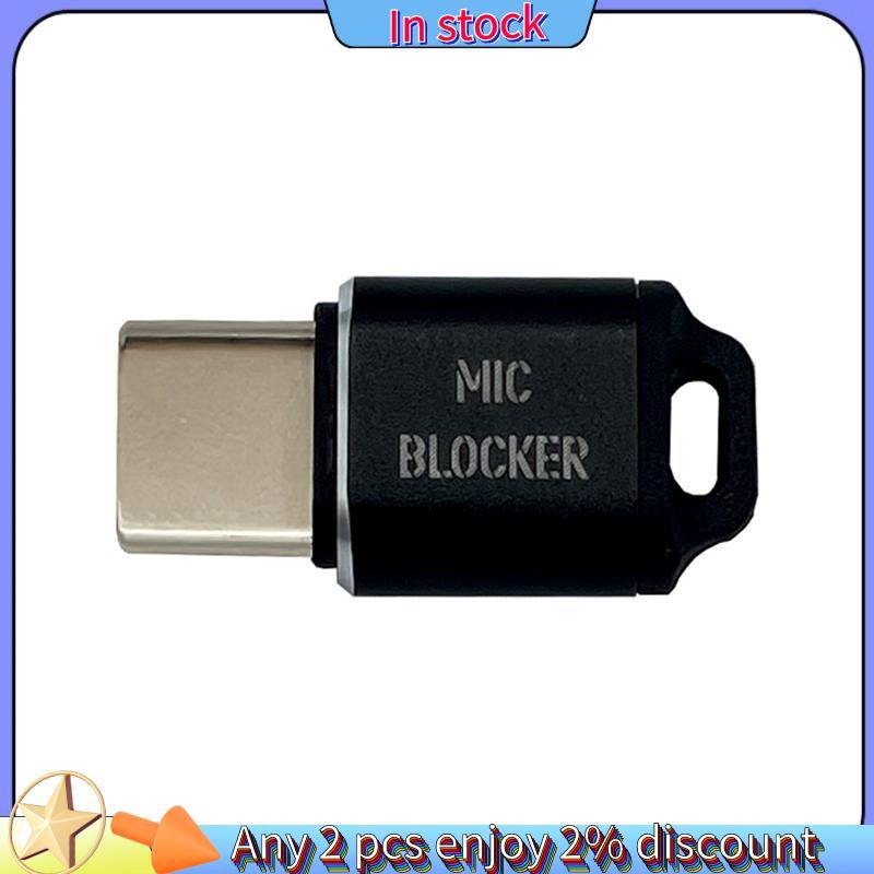 Còn hàng-USB C Micro Bảo vệ âm thanh - Chặn MIC màu đen, Thích hợp cho mọi thiết bị USB C, bao gồm điện thoại thông minh và máy tính bảng