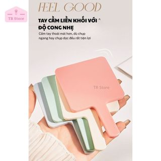 Gương Cầm Tay GECOMO (HD) - Gương Trang Điểm Thủy Tinh, Soi Rõ Không Biến Dạng, Tiện Lợi Mang Đi
