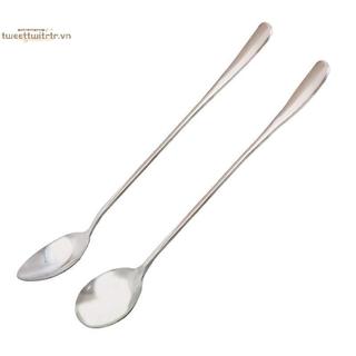 TRTR Thìa Inox Tay Cầm Dài Thìa Cà Phê Kem Khuấy Thìa Bữa Ăn Bộ Đồ Ăn Thìa Hộ Gia Đình Ăn Tối Thìa Trái Cây Nĩa VN