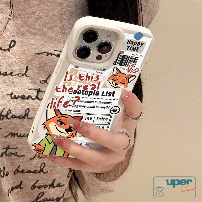 Ốp Lưng Tương Thích Cho IPhone 17 16 11 15 13 14 12 Pro Max Air XR X XS Max 16 8 14 15 6 6s Plus SE 2020 Hoạt Hình Thời Trang Dễ Thương Fox Bunny Cặp Đôi Zootopia Bìa Mềm