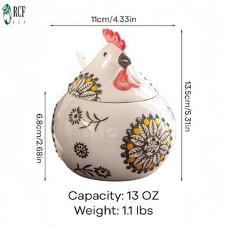 Gốm Hen Muối Cellar Có Nắp Và Thìa Dễ Thương Gà Bánh Quy Lọ Muối Giá Đỡ Cho Quầy Cà Phê Đường Gia Vị Và Kẹo