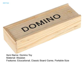 AMAR Black Domino Toy Adults Domino Game 28 chiếc Black Double 6 Dominoes Set kèm hộp lưu trữ bằng gỗ – Trò chơi bảng cổ điển di động dành cho trẻ em Người lớn Tiệc du lịch ban đêm gia đình