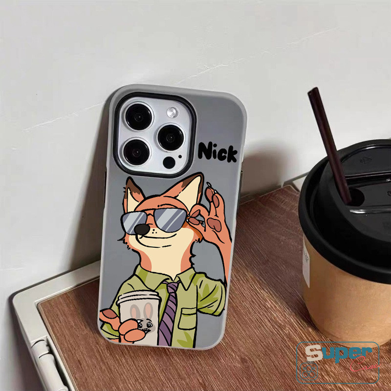 Ốp Lưng Tương Thích Cho IPhone 13 15 17 16 11 14 12 Pro Max 15 16 17 Pro XR Air 7Plus X XS Max Cặp Đôi Thời Trang Thỏ Dễ Thương Cáo Hoạt Hình Zootopia Silicone Mới 2 in1 Cover