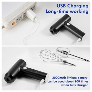 Máy đánh trứng điện cầm tay, không dây có điều khiển 3 tốc độ - Sạc USB để trộn và nướng dễ dàng