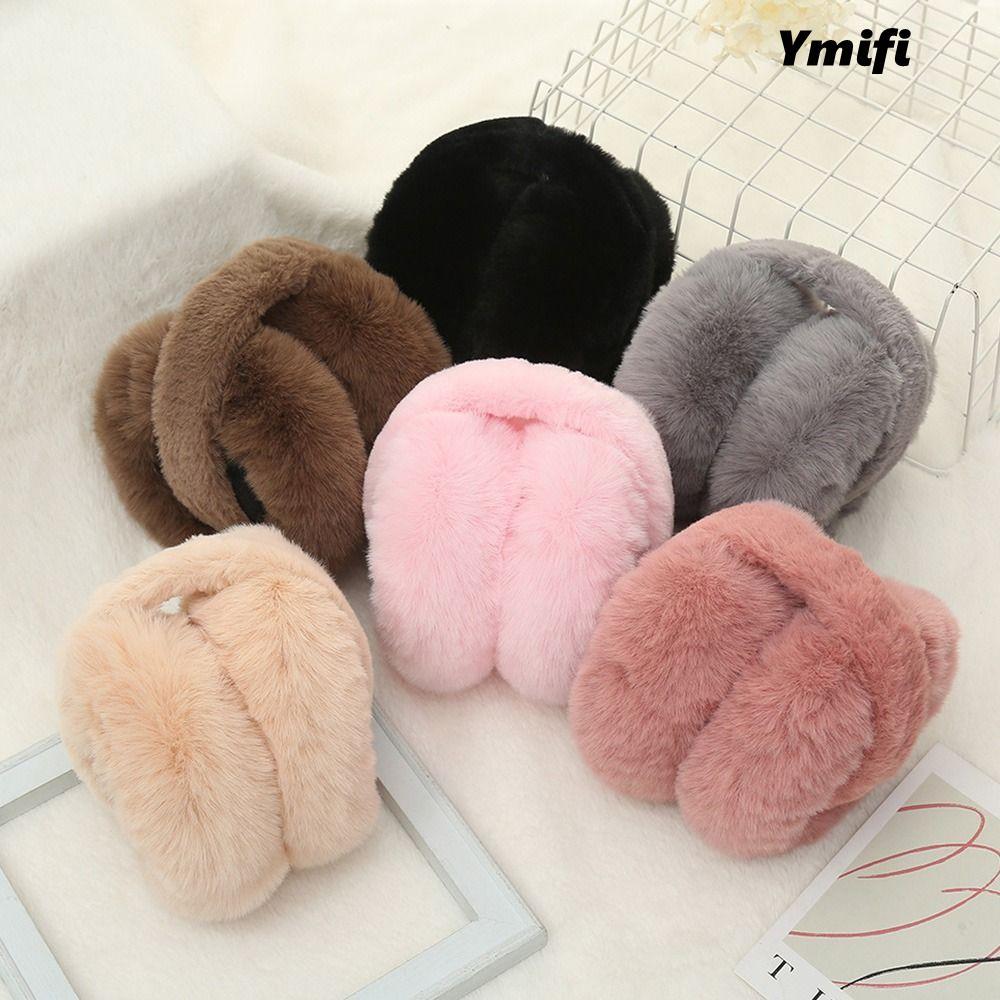 YMIFI Có Thể Gập Lại Bông Tai Ngoài Trời Làm Ấm Tai Nam Nữ Lông Thú Giả Bịt Tai