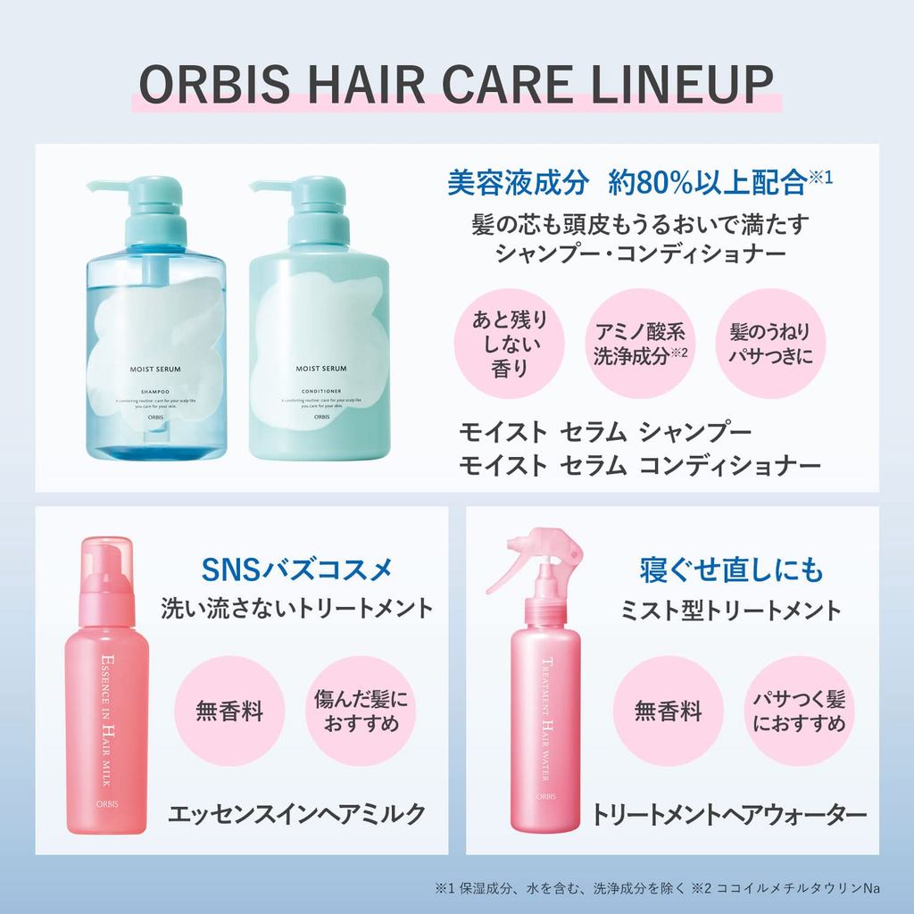 ORBIS Moist Serum Shampoo – 420mL Bottle & Refill- Direct from Japan