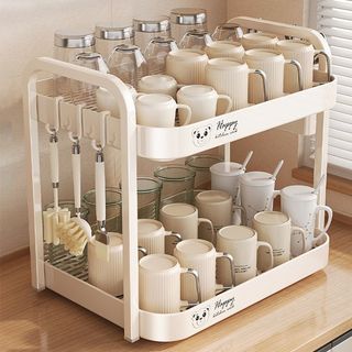 Đơn giản Hiện Đại Màu Trơn Đa Năng Để Bàn Thoát Nước Giá Để Đồ Thích Hợp Cho Gia Đình Nhà Bếp Nhà Hàng Cốc Rượu Cà Phê Trà Bộ Giá Một Lớp Đôi @