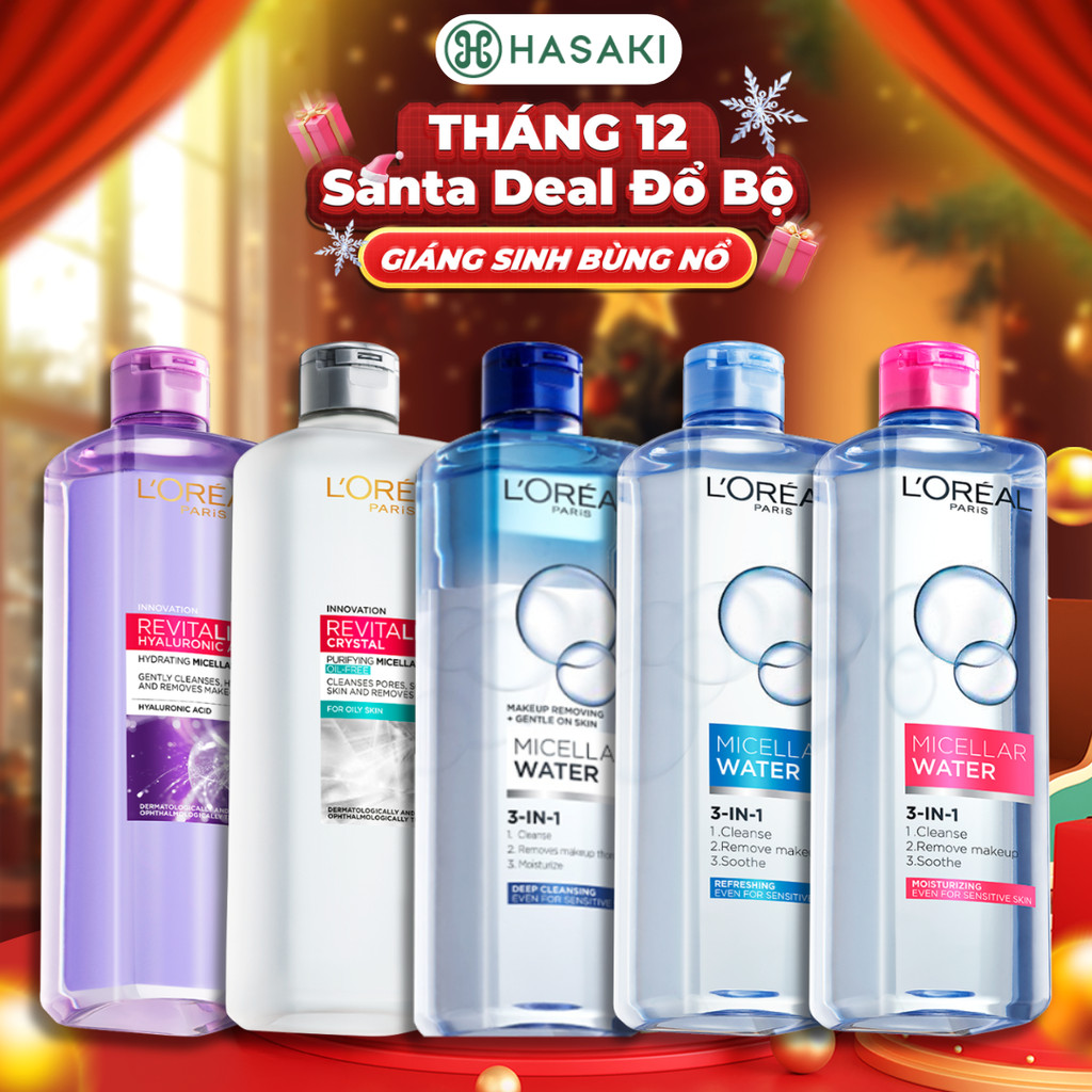 [DAILY] Nước Tẩy Trang L'oreal Dành Cho Da Dầu, Da Nhạy Cảm, Làm Sạch Trang Điểm 400ml Hasaki