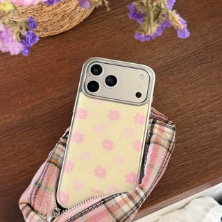 Vỏ cứng Tương thích với iPhone 13 14 14Pro 14ProMax 15 15Pro 15ProMax 16 16Pro 16ProMax 17 17Pro 17ProMax 17ProMax 17Air Vỏ hoa dạng bột màu vàng