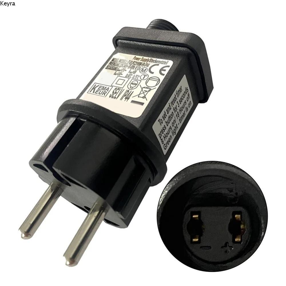 Bộ chuyển đổi nguồn KEYRA, Thay thế máy biến áp LED đen 31V 6W, phích cắm EU bền ABS IP44 Đèn cổ tích Nguồn điện để chiếu sáng Giáng sinh-Tree Đèn cổ tích