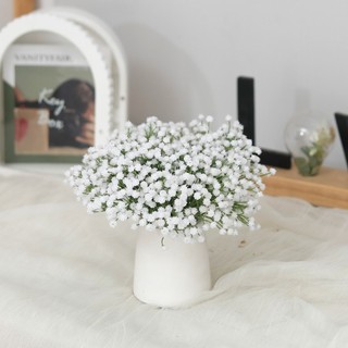 Hoa Giả Baby Trắng Decor Trang Trí Nhà Cửa Chụp Ảnh Đám Cưới Bó Cành Nhỏ Phụ Kiện Nội Thất Phòng Khách Ngủ Để Bàn Bình Lọ Giỏ Tre Quà Tặng Đẹp Rẻ Bền Gypsophila Silk Plastic Mini Wedding Party Events Props Aesthetic DIY Bouquet Natural Look