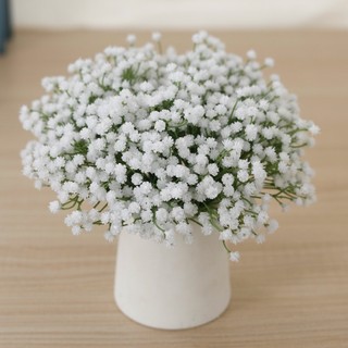 Hoa Giả Baby Trắng Decor Trang Trí Nhà Cửa Chụp Ảnh Đám Cưới Bó Cành Nhỏ Phụ Kiện Nội Thất Phòng Khách Ngủ Để Bàn Bình Lọ Giỏ Tre Quà Tặng Đẹp Rẻ Bền Gypsophila Silk Plastic Mini Wedding Party Events Props Aesthetic DIY Bouquet Natural Look