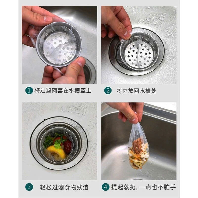 Combo 10 Gói (tầm 600 chiếc) Túi Lưới Lọc Rác  Cho Bồn Rửa Chén Bát Chống Tắc Nghẽn - Hàng Có Chun
