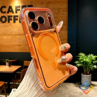 Ốp Điện Thoại Chống Sốc Túi Khí Cho IPhone 17 Pro Max 17Air 16E 11 12 13 14 15 16 Pro Max Plus Không Gian Mềm Ốp Lưng Từ Tính Trong Suốt