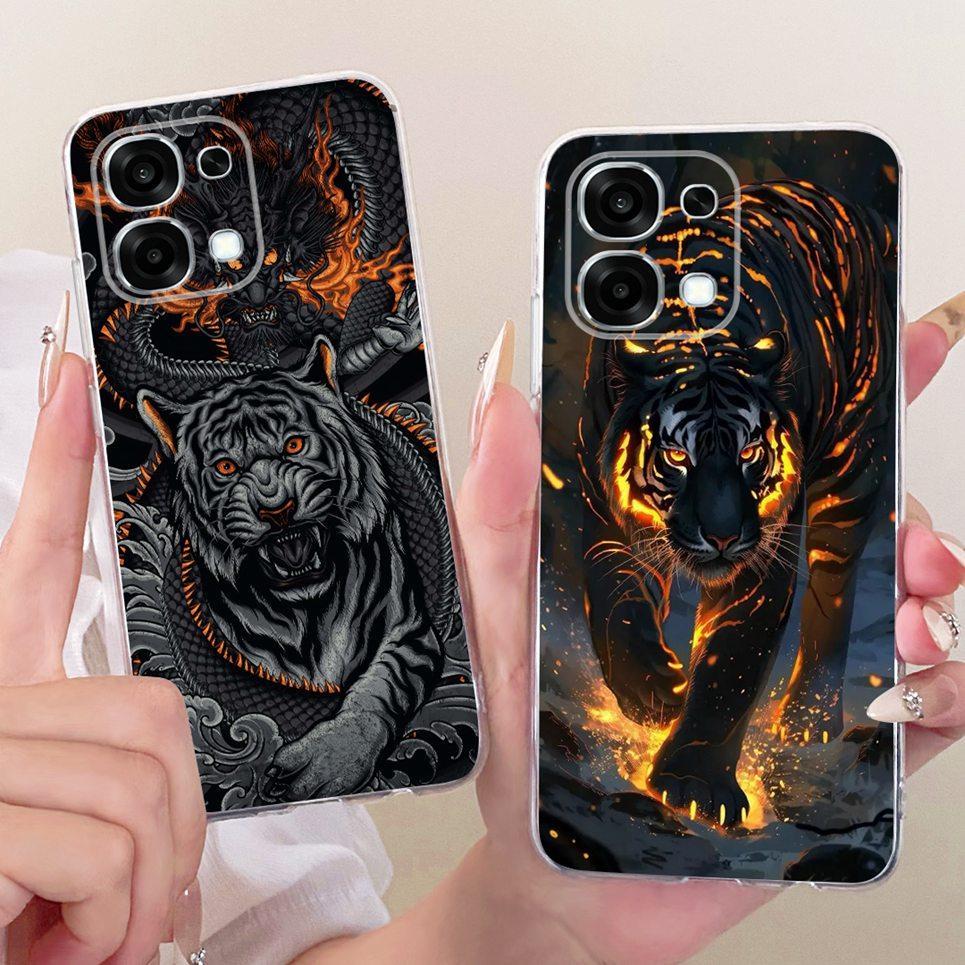 Dành Cho Oppo A6 Pro 4G 5G Ốp lưng Oppo CPH2799 CPH2781 Vỏ Rồng Mát Sư Tử Hổ Hoạt Hình Ốp Lưng Silicon Mềm Trong Suốt