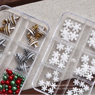 6 Lưới Móng Tay Nghệ Thuật Trang Sức Giáng Sinh Bông Tuyết Trắng Ngọc Trai Cây Giáng Sinh Nhựa Quyến Rũ Trang Trí Móng Tay Dụng Cụ Làm Móng Tay Cho Tiệm Móng Tay