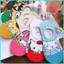 Tất lưới cotton thoáng khí cho bé gái, hình My Melody và Hello Kitty, đáng yêu