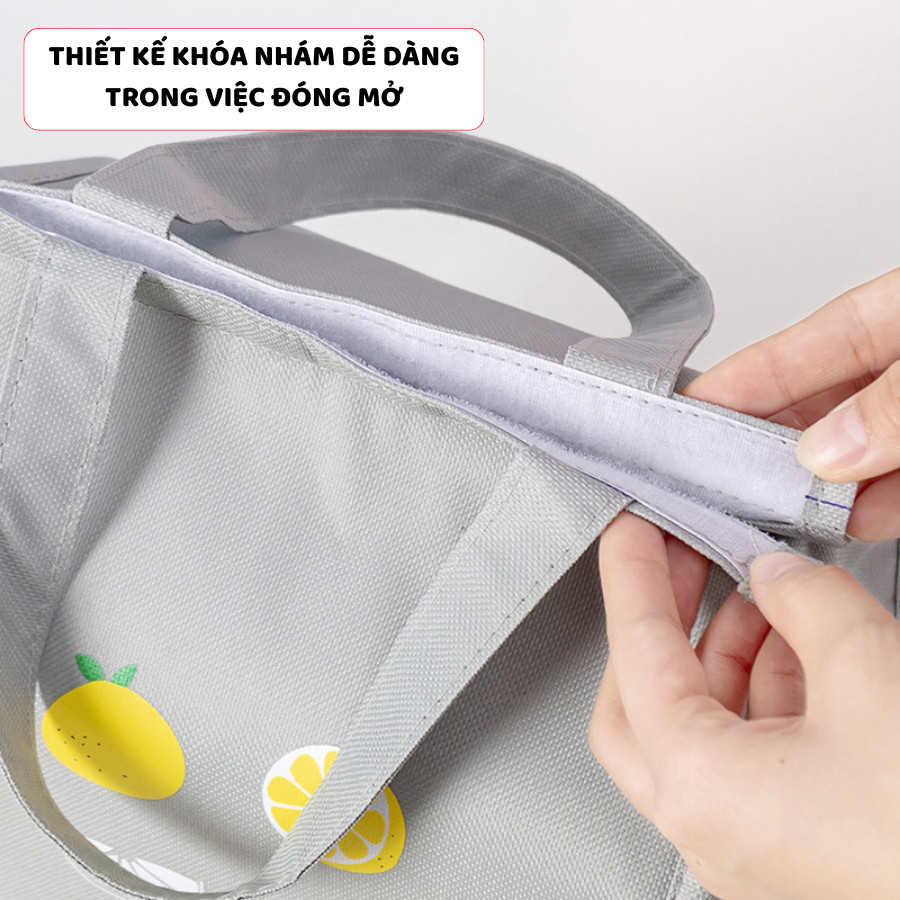 Túi Đựng Hộp Cơm Giữ Nhiệt ENODA HOME, Túi Đựng Cơm Văn Phòng Vải Chống Thấm Nước Phong Cách Nhật Bản Tuicom003