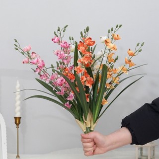 Hoa Lan Giả Vũ Nữ Địa Cao Cấp Trang Trí Nhà Cửa Decor Đẹp Giống Thật 49cm Cành Lụa Để Bàn Phòng Khách Văn Đám Cưới Chụp Ảnh Vintage Hiện Đại Pastel Cam Hồng Vàng Nhạt Bền Màu Không Phai Sang Trọng Phụ Kiện Cắm Bình Quà Tặng Tiểu Cảnh Thẩm Mỹ Nghệ Thuật