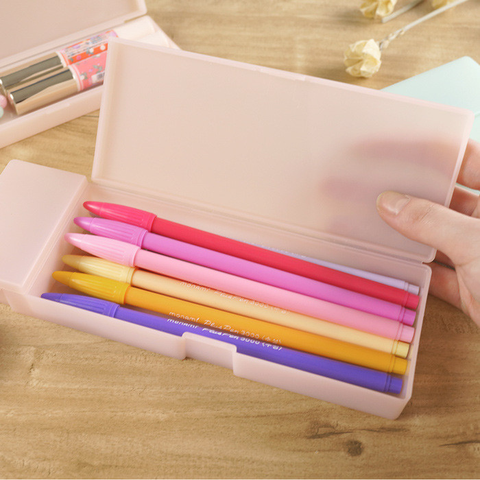 💦Phong Cách Nhật Bản Đơn Giản Mờ Hộp Văn Phòng Phẩm Muji Nhỏ Phong Cách Tươi Hộp Đựng Bút Chì 69R