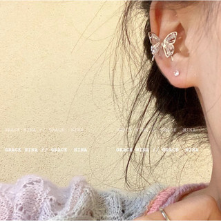 Bông Tai Kẹp Zircon Hình Bướm Phong Cách Hàn Quốc, Không Cần Xỏ Lỗ - Sweet & Tinh Tế