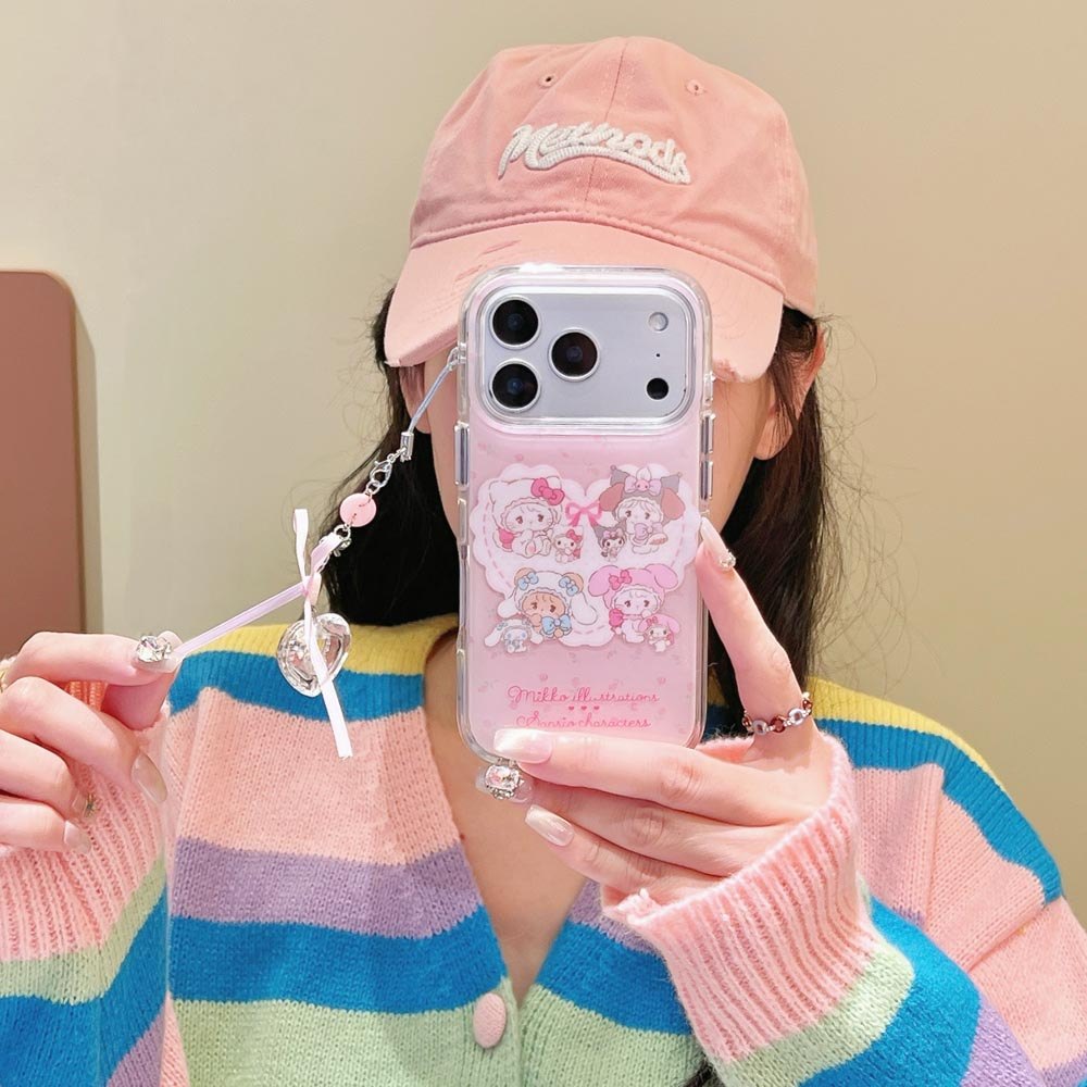 Ốp lưng cứng Tương thích với iPhone 13 14 14Pro 14ProMax 15 15Pro 15ProMax 16 16Pro 16ProMax 17 17Pro 17ProMax MIkko Love Sanlio Pattern Case