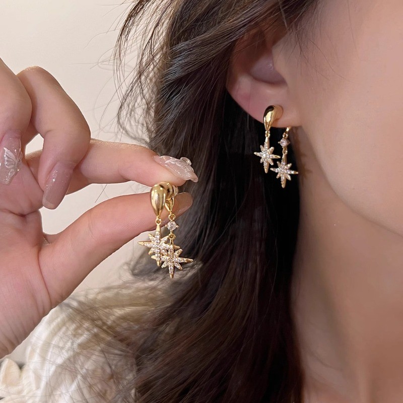 Bông Tai Măng Cụt Zircon Tinh Tế, Phù Hợp Làm Quà Tặng