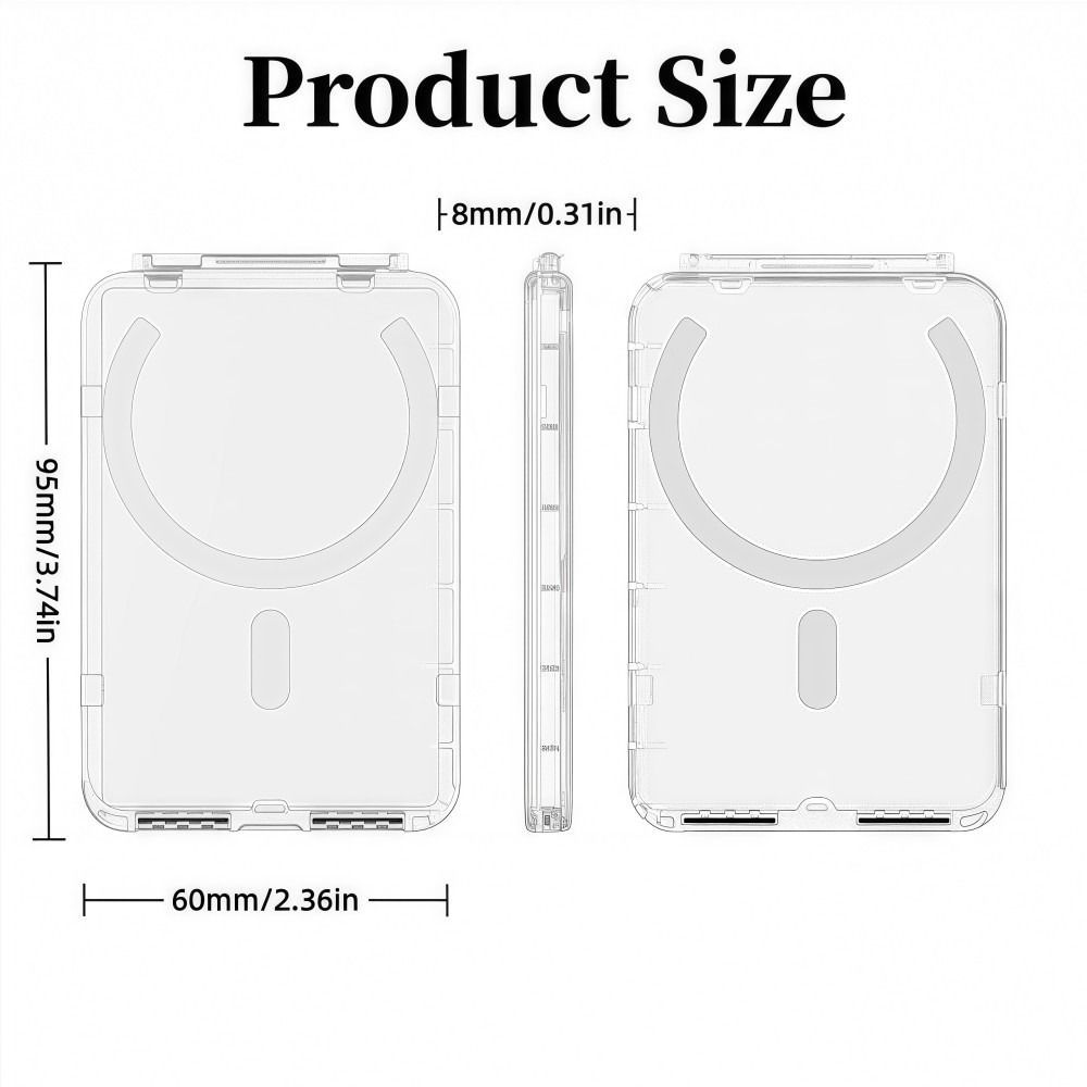 ESSENCEH Dành Cho Túi Đựng Thẻ MagSafe, Hộp Đựng Thẻ Từ Tính Siêu Mỏng Chống Sốc, Điện Thoại Ví Nhẹ Trong Suốt Có Thể Tháo Rời Cho 17 / 16 / 15 / 14 / 13 / 12