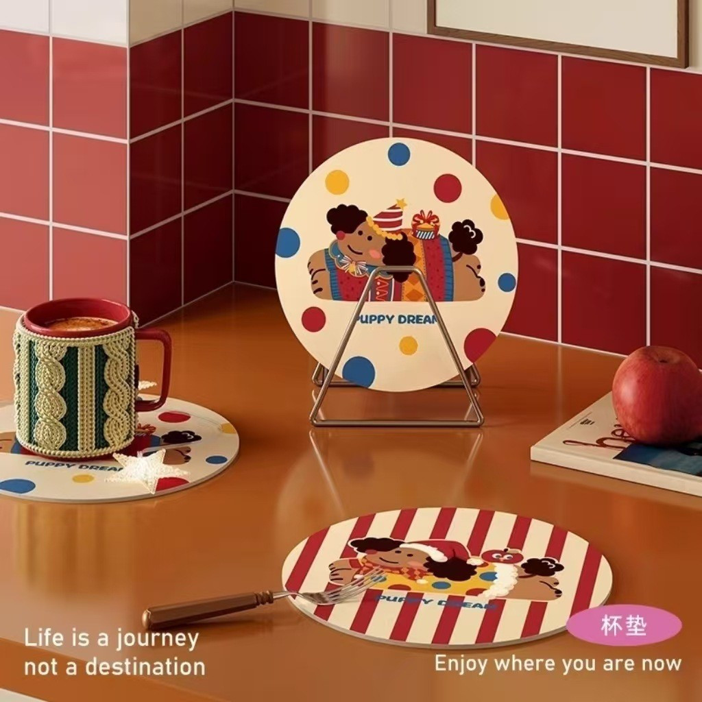 Quà Tặng Hoạt Hình Dễ Thương Diatom Bùn Thấm Hút Cà Phê Coaster Nhà Bếp Thoát Nước Placemat Đĩa Ăn Chịu Nhiệt Độ Cao Mr. Chống @ -