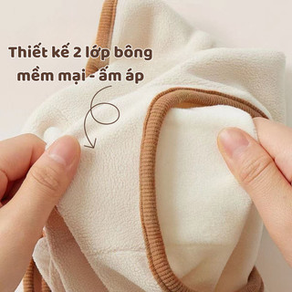 Mũ Trùm Đầu Giữ Ấm Cho Bé Mùa Đông MAISON Mũ Liền Khăn Choàng Bảo Vệ Tai, Cổ, Chống Gió Lạnh