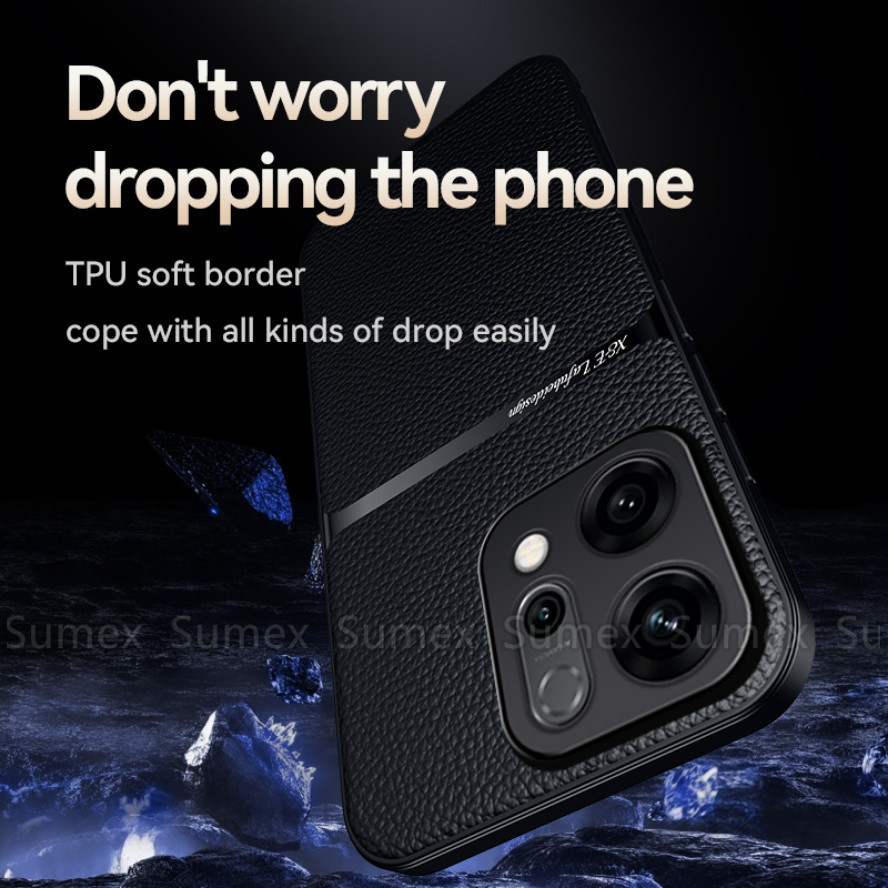 Vỏ bọc giá đỡ ô tô từ tính bằng da sang trọng cho OPPO Reno14 F Reno 14 Pro 14F 5G Vỏ điện thoại TPU mềm chống sốc Vỏ lưng chống rơi OPO Reno14F CPH2737 CPH2739 CPH2743 2025