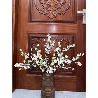 Cành Đào Cổ Lê Mai ,đào cổ thân đốm mốc , Cành Dài 90cm - Hoa Lụa Hạnh Hoan