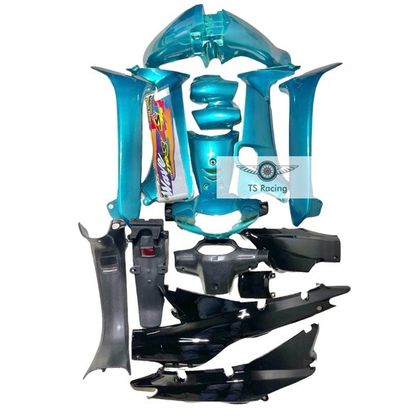 Dàn áo wave alpha - wave nhỏ xanh ngọc đen - tặng team 3 lớp