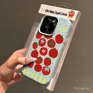 Cà Chua Họa Tiết Chấm Đen Phong Cách Đơn Giản Hợp Thời Trang Da Hạt Tay Thích Hợp Cho iPhone 16pro 15 14plus 17promax 13pro 12 Chống Sốc 17air 13 12promax 11 17pro Ốp Chống Sốc