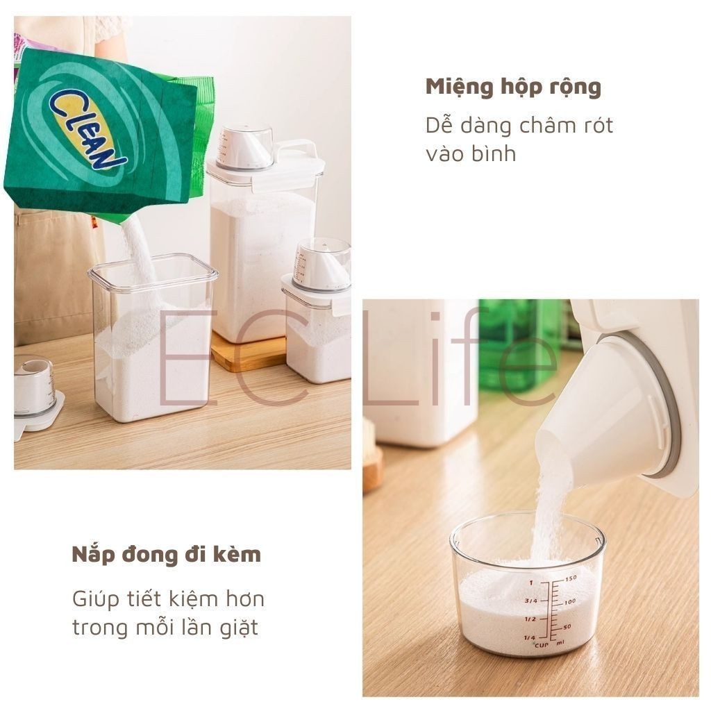 【24h】Hộp đựng bột giặt nước giặt nước xả, Hộp đựng gạo bằng nhựa cao cấp chống ẩm chống tràn hộp đựng gạo hộp đựng đồ kh