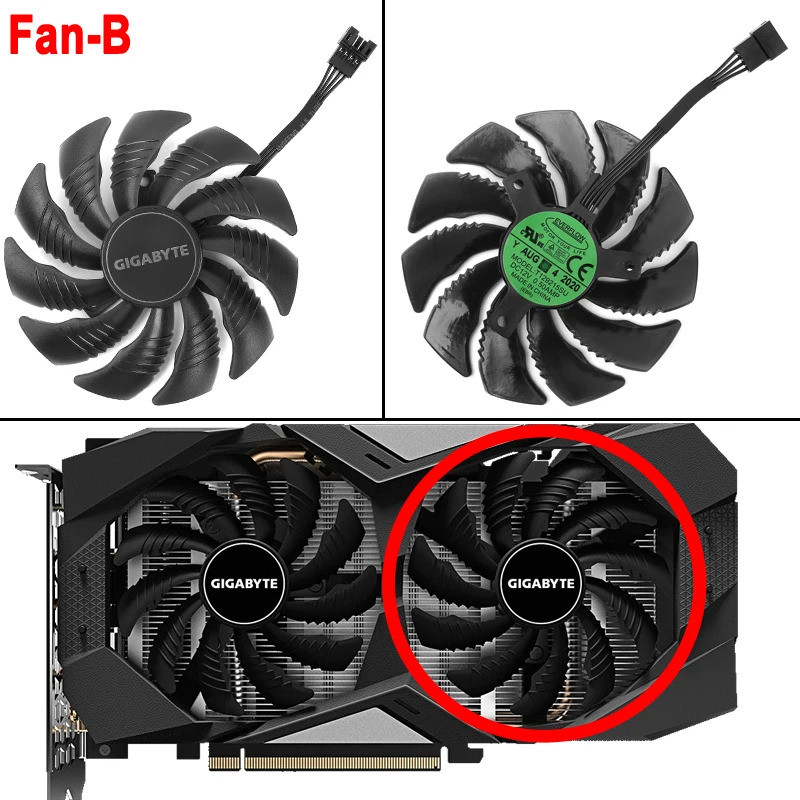 88MM T129215SU GTX1660 Card Đồ Họa Thay Thế Quạt Cho Gigabyte RTX 1660 SUPER OC 6G Card Đồ Họa Quạt Làm Mát
