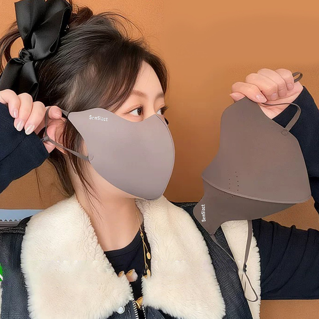 Mặt nạ trượt tuyết đi xe đạp ngoài trời - Tấm che mặt lông cừu 3D giữ nhiệt, chống gió và sương mù