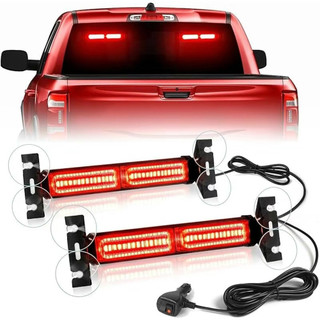 Cốc hút 2 trong 1 Đèn nhấp nháy Kính cảnh báo phía trước & phía sau Dải trang trí LED với nhiều chế độ Phụ tùng nhôm