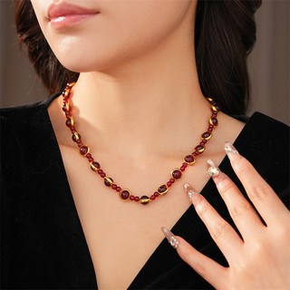 Vòng cổ từ tính hình chữ V bằng kính, thiết kế cổ điển, thời trang