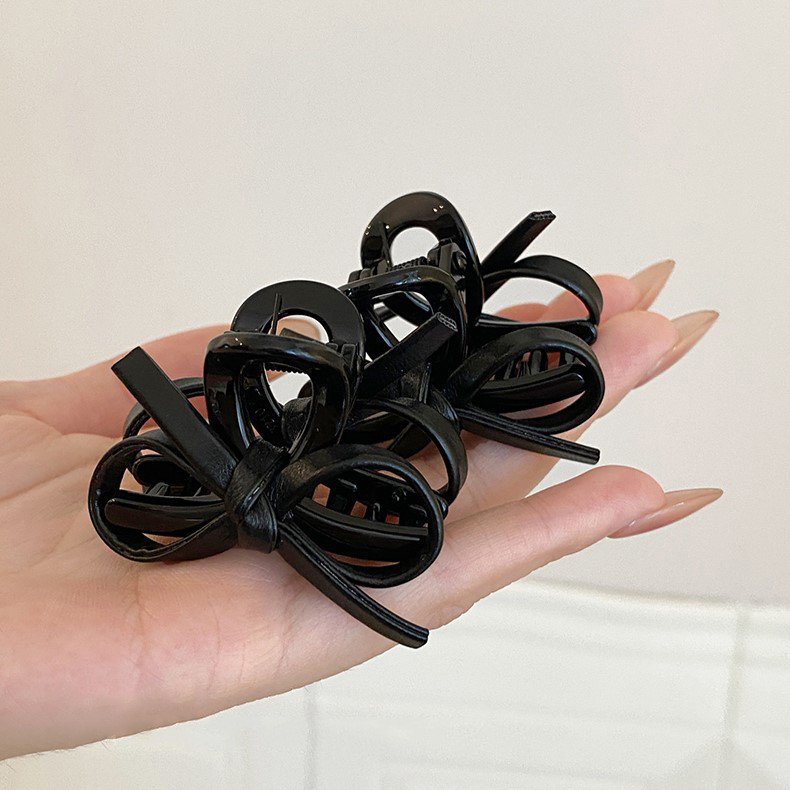 Kẹp tóc nơ da Mini Bangs Claw Clip