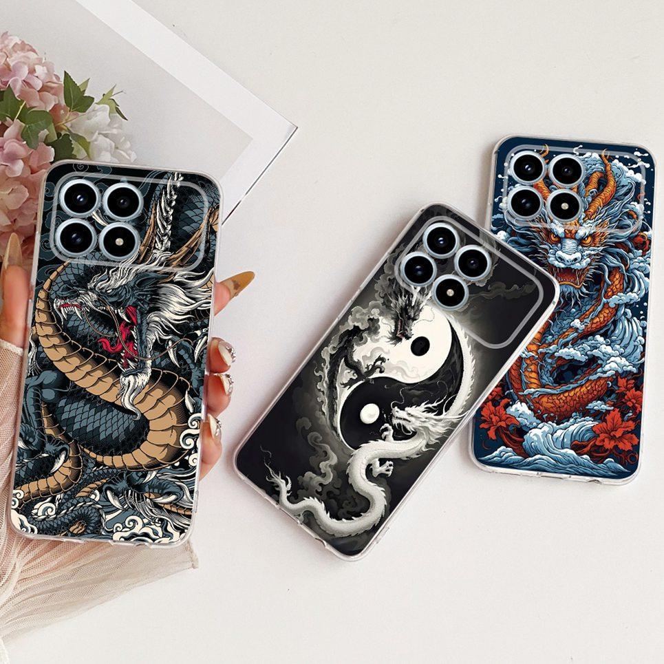 Dành Cho Poco F8 Pro 5G Ốp lưng Redmi K90 Vỏ Rồng Mát Sư Tử Hổ Hoạt Hình Tranh Mặt Sau Trong Suốt Silicon Mềm Capa