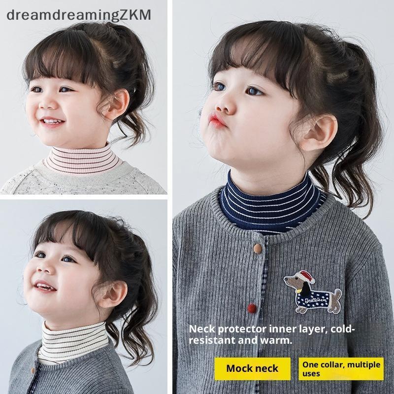 [dreamdreaming] Trẻ em Cổ áo có thể tháo rời bằng vải Cotton chống lạnh Cổ áo giả nửa cao cổ áo ấm cho bé [zkm]