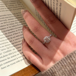 Nhẫn zircon nữ phong cách châu Âu và Mỹ, siêu nhấp nháy