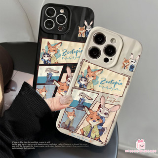 Ốp Lưng Cho Iphone 13 14 11 15 12 16 17 Pro Max 7Plus 16 7 15 14 8 Plus Air XR X XS Max SE Thiết Kế Truyện Tranh Hoạt Hình Dễ Thương Judy Nick Cặp Đôi Nếp Nhăn Không Đều Matte Cover