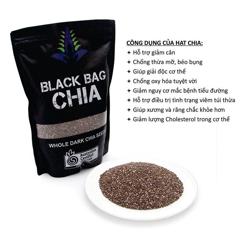 500Grm Hạt Chia Nhập Khẩu Úc Black Bag Chia -Date Mới