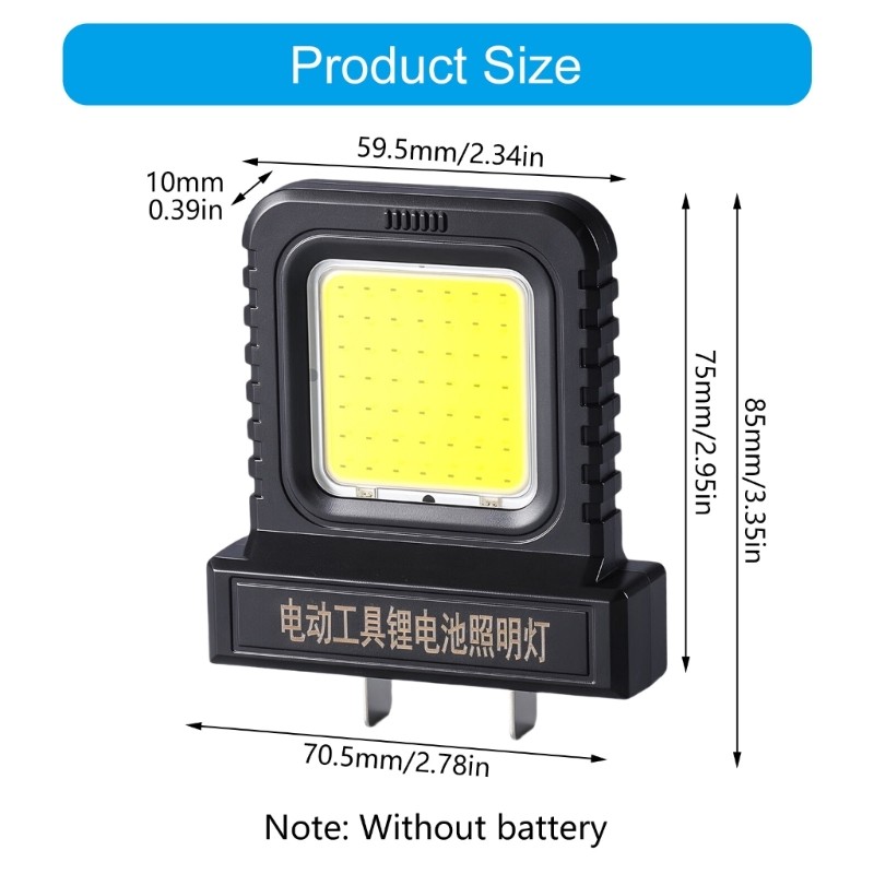 Đèn hội thảo LED Kool cho pin dụng cụ không dây Thiết kế kẹp có thể điều chỉnh 2 chế độ Chiếu sáng tác vụ di động