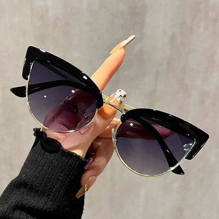 Kính mát mắt mèo kim loại retro, chống tia UV, thời trang unisex